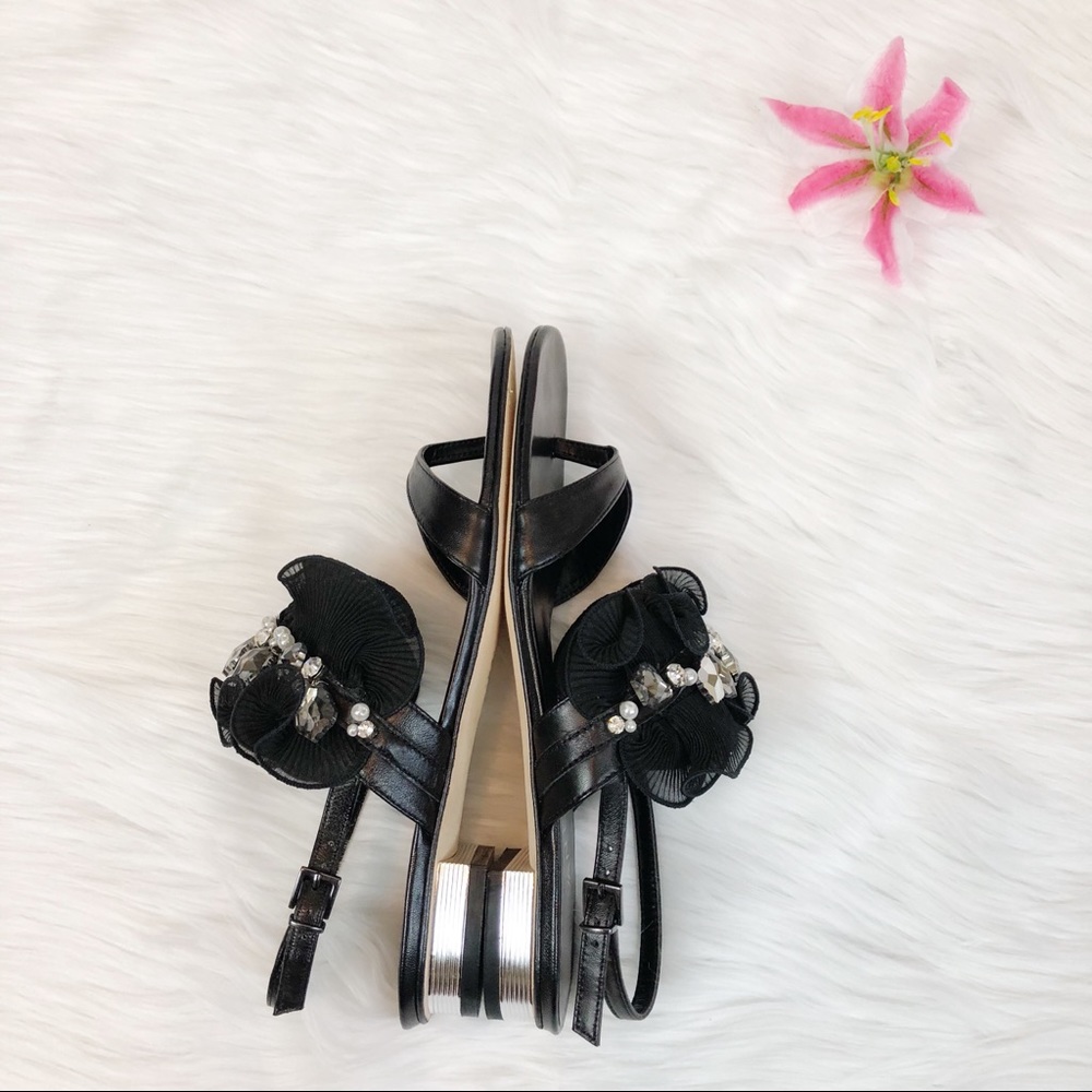 Jeweled Ruffle Thong Sandals by Vaneli, Size 9 - Picture 3 of 6